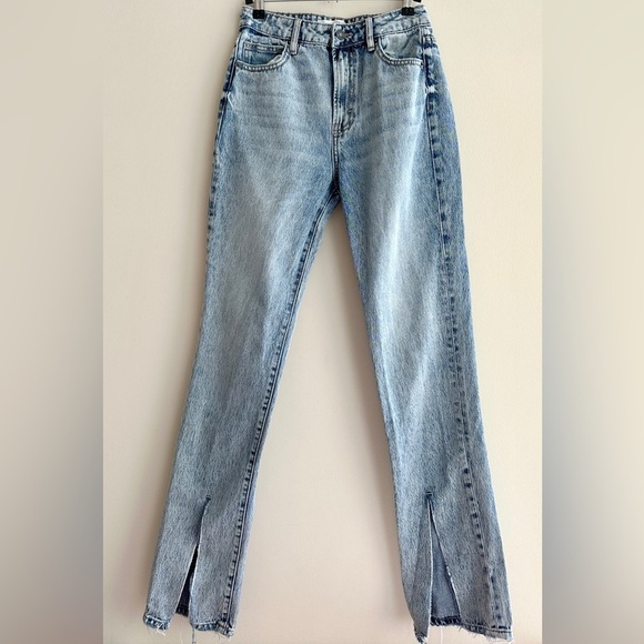HIDDEN Light Blue Acid Wash Women's Front Slit Jeans, Denim Jeans, Size 24 - Picture 1 of 16